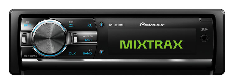 Pioneer DEH-X9650SD CD-ресивер с RDS, поддержкой SD, фирменной технологией Mixtrax EZ, совместимостью с iPod/iPhone и Android, двумя USB и дополнительным AUX-входом, а также тремя выходами предусилителя и большим матричным дисплеем 