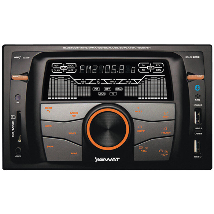 Автомагнитола SWAT WX-216UBA  Магнитола 2DIN с MP3 плеером, порты SD, USB, выходная мощность 4х50 Вт, Bluetooth
