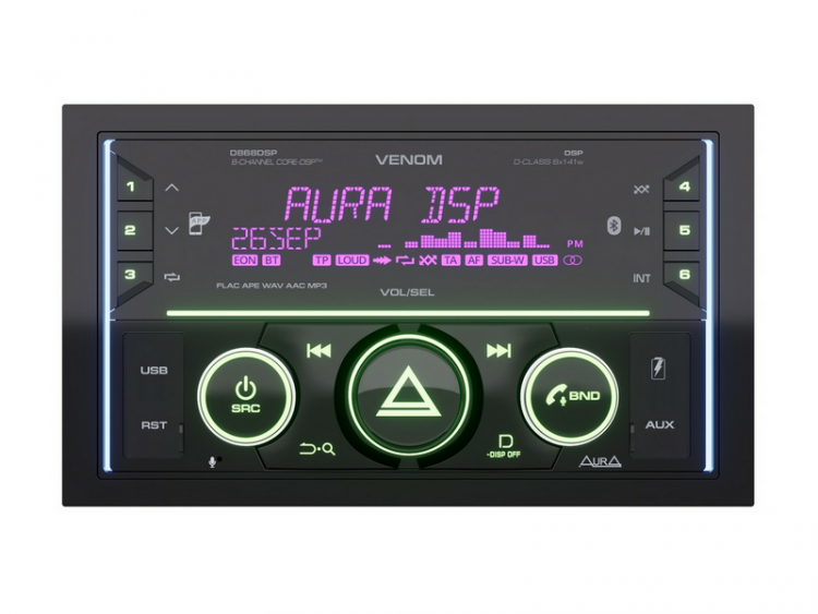 Автомагнитола Aura VENOM-D868DSP 2DIN USB-ресивер 