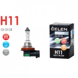 Галогенная лампа CELEN H11 43211 FN 12V 55W Halogen Fianit (прозрачная) + 35% Long life, UV-stop