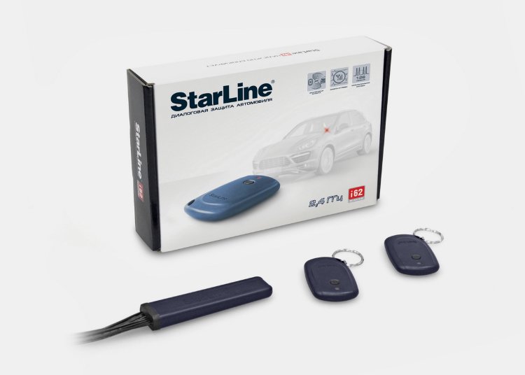 StarLine i62 Иммобилайзер StarLine i62 надежно защищает автомобиль от угона и разбойного захвата благодаря технологии беспроводных блокировок двигателя и бесконтактного опознавания владельца с помощью диалоговой авторизации на частоте 2,4ГГц.