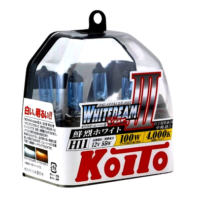 Галогенная лампа Koito Whitebeam H11 12V 55W(100W), комплект Галогенная лампа Koito Whitebeam H11 12V 55W(100W), комплект