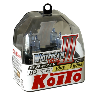 Галогенная лампа Koito Whitebeam H3 12V 55W(100W), комплект Галогенная лампа Koito Whitebeam H3 12V 55W(100W), комплект