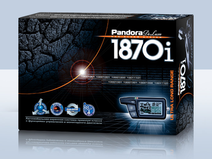 Автосигнализация Pandora DeLuxe 1870i Данная модель сочетает в себе охранную систему высокого класса и систему дистанционного старта двигателя, снабженную средствами необходимого мониторинга состояния двигателя и автомобиля. 
