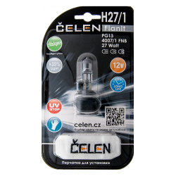 Галогенная лампа CELEN H27/1 4007/1 FNB 12V 27W Halogen Fianit (прозрачная) + 35% Long life, UV-stop, + перчатка