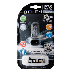 Галогенная лампа CELEN H27/2 4007/2 FNB 27W Halogen Fianit (прозрачная) + 35% Long life, UV-stop, + перчатка
