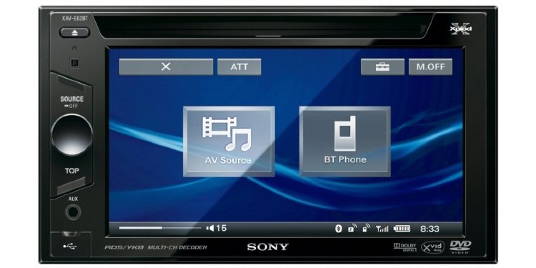 SONY XAV-E62BT Мультимедийное головное устройство с сенсорным экраном диагональю 6,1"/15,49 см и технологией Bluetooth.