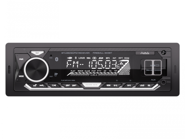 Автомагнитола Aura FIREBALL-303BT, белая 