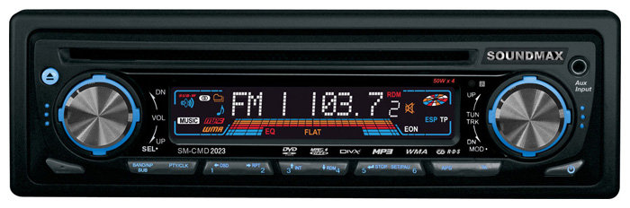 Автомагнитола Soundmax SM-CMD2023 (черный) R Проигрыватель Soundmax SM-CMD2023 CD-Audio, DVD-Video, MP3, MPEG4, WMA, JPEG 
Носители
CD-R, CD-RW, VCD, DVD R, DVD RW 