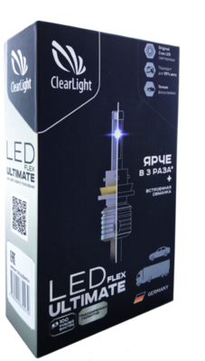 Светодиодная лампа головного света Clearlight Flex Ultimate H3 5500 Lm 6000 K, пара Светодиодная лампа головного света Clearlight Flex Ultimate H3 5500 Lm 6000 K, пара Комплект светодиодных ламп головного света Clearlight Flex Ultimate H3 5500 Lm 6000 K (2шт)