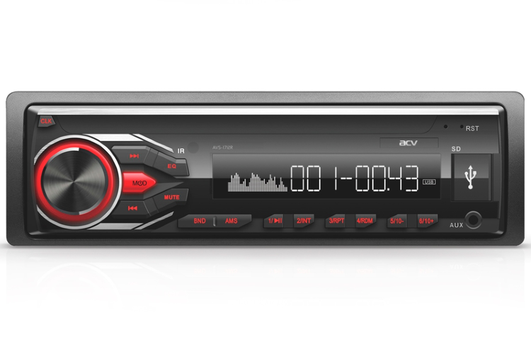 Автомагнитола ACV  AVS-1712R 1din/красный/4*45/USB/SD/FM-AM/AUX Автомагнитола ACV  AVS-1712R 1din/красный/4*45/USB/SD/FM-AM/AUX