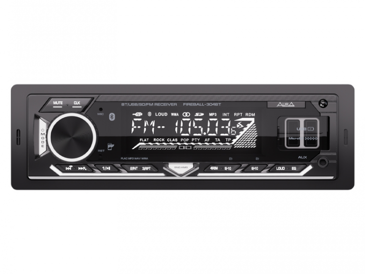 Автомагнитола Aura FIREBALL-304BT, белая 
